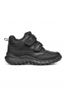Pantofi sport mid-cut de piele ecologica cu velcro - Negru