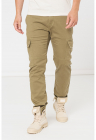 Pantaloni cargo cu talie joasa - Kaki