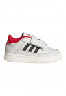 Pantofi sport din piele ecologica cu inchidere velcro Rapid Court - Alb/Negru stins