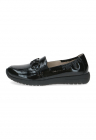 Pantofi loafer din piele cu detaliu metalic - Negru