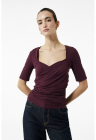 Bluza slim fit cu maneci scurte - Violet tyrian