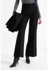 Pantaloni evazati cu talie inalta - Negru