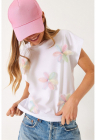 Tricou dama maneca scurta - alb - jerseu