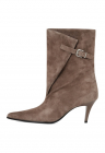 Botine din piele intoarsa cu toc kitten - Grej