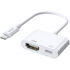 Cablu de date S-H141, Lightning tata la HDMI mama si Lightning mama, 1080p, 60Hz, 12cm, Alb