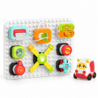 Centru de activitati pentru bebelusi cu placa modulara si masinuta, piese interactive, multicolor, 18 luni+ – Hiris.ro