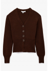 Cardigan cu nasturi - Maro cognac
