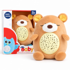 Jucarie de plus interactiva Ursulet Baby Sunki, cu proiector de stele si lumina de veghe, maro, 0 luni+ – Hiris.ro