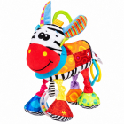 Jucarie senzoriala din plus Zebra SOZZY , zornaitoare si inel pentru dentitie, pentru carucior, patut sau scoica auto, 24 cm,3 luni+ – Hiris.ro