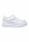 Pantofi sport de piele ecologica cu banda velcro - Alb
