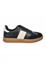 Pantofi sport de piele cu garnituri de piele intoarsa - Negru/Crem