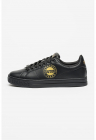 Pantofi psort de piele si piele ecologica cu logo lateral Court - Auriu/Negru