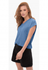 Tricou pentru femei T-Sky albastru - V-neck Comfort Fit - Albastru