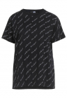 Tricou dama all-over print signature - Negru