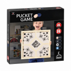 Joc de societate Pucket cu discuri si elastice, tabla patrata 60 cm, model geometric – Hiris.ro