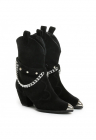 Ciocate Bushra Piele Intoarsa Neagra cu Accesorii Argintii