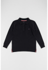 Bluza din bumbac cu guler polo - Negru