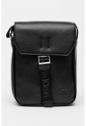 Geanta crossbody din piele ecologica cu clapa - Negru