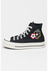 Pantofi sport cu platforma si elemente brodate All Star Lift - Negru