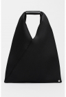 Geanta din material textil cu maner si capse - Negru