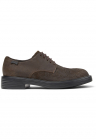 Pantofi derby de piele nabuc Dean - Maro inchis