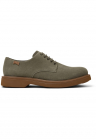 Pantofi de piele intoarsa cu sireturi Norman - Verde masliniu