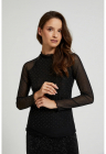 Bluza neagra cu maneci transparente – Negru – FashionDays.ro