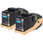 Pachet 2 tonere laser Epson C13S050608 cyan, 2×7500 pag – Vexio.ro