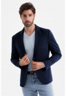 Sacou cu buzunare aplicate - Bleumarin