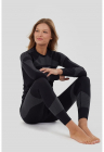 Set de bluza slim-fit si colanti - pentru schi - Negru