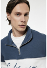 Bluza de trening cu doua nuante si text
