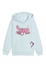 Hanorac relaxed-fit cu imprimeu - Roz pastel/Albastru glaciar