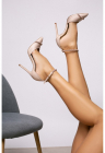 Pantofi Stiletto cu toc Dominique piele naturala – bej deschis – FashionDays.ro