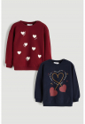 Set de bluze de trening – 2 piese – Rosu/Bleumarin – FashionDays.ro