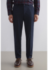 Pantaloni cu detalii pensa si dungi – Albastru/Gri inchis – FashionDays.ro