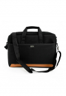 Geanta laptop 15 -6" textila neagra  SM03 Darwen - unisex - format A4 - 3 buzunare - curea de umar - prindere pe troler - usoara si eleganta