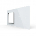 Panou Priza Simpla + Intrerupator Dublu cu Touch LIVOLO din Sticla – Case-smart.ro