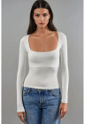 Bluza dama mulata - maneci lungi - alb - jerseu