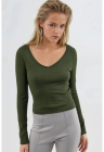 Bluza dama mulata - verde padure - jerseu