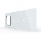 Panou Priza Simpla + 2 Intrerupatoare Duble cu Touch LIVOLO din Sticla – Case-smart.ro