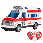 Ambulanta cu telecomanda R/C si lumini, scara 1:30, 22 cm, Alb/Rosu, 3 ani+ – Hiris.ro