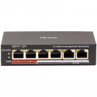 Switch cu 4 porturi PoE Hikvision HiLook NS-0106P-45(B), 2 porturi 10/100Mbps, 1.2 Gbps, buget PoE 45W, fara management – Vonmag.ro