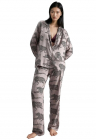 Pijama dama  imprimeu tigru – roz/negru – tricot – FashionDays.ro