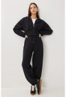 Trening dama Happiness Istanbul – Hanorac cu Gluga – Pantaloni Largi – Negru – FashionDays.ro