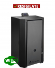 PRODUS RECONDITIONAT IN PERFECTA STARE DE FUNCTIONARE 27556 !!! Centrala pe peleti Fornello EVA B Black 25 KW pompa circulatie vas expansiune Grup siguranta WI-FI buncar tiraj fortat recomandat pentru 160 mp Negru – Fornello.ro