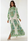 Rochie maxi -  imprimeu - verde - textil