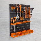 Panou Organizator Scule pentru Perete cu Suporturi si Cutii Set 2 Panouri 475 x 272mm Negru – ITGalaxy.ro