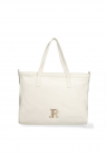 Geanta shopper din piele Eridana – Alb/Auriu – FashionDays.ro
