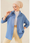 Camasa  poplin – bumbac – albastru – FashionDays.ro