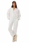 Costum dama – Happiness Istanbul – set doua piese – maneca lunga – gluga – ivoire – FashionDays.ro